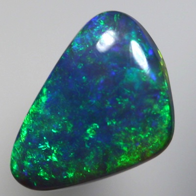 SOLID BLACK OPAL 3D pattern of green shades over blue